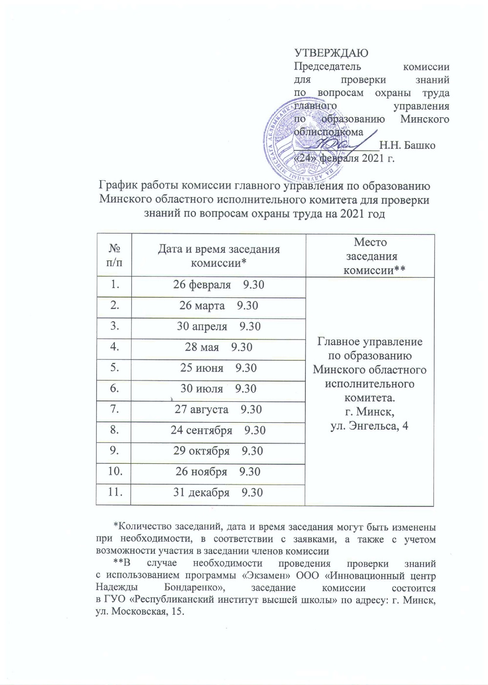 Главное управление по образованию Минского областного исполнительного  комитета